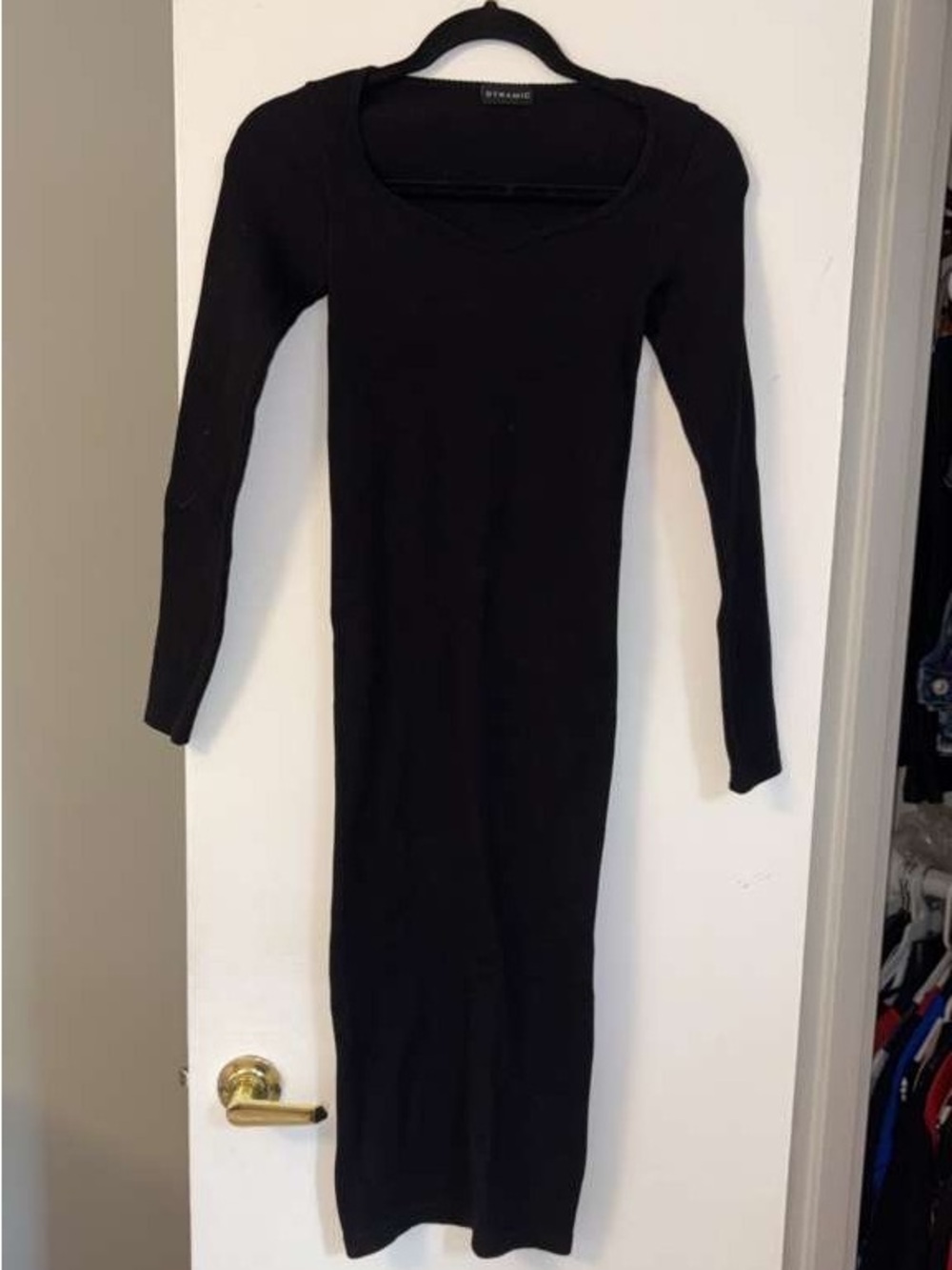 Long Sleeve Black Bodycon Dress by Re/Done